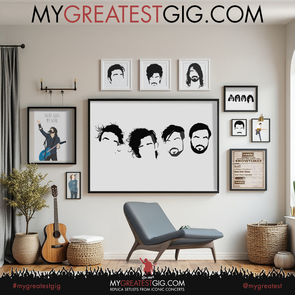 The 1975 - Minimal Band Hairstyles Illustration - Posters, Prints & Greeting Cards