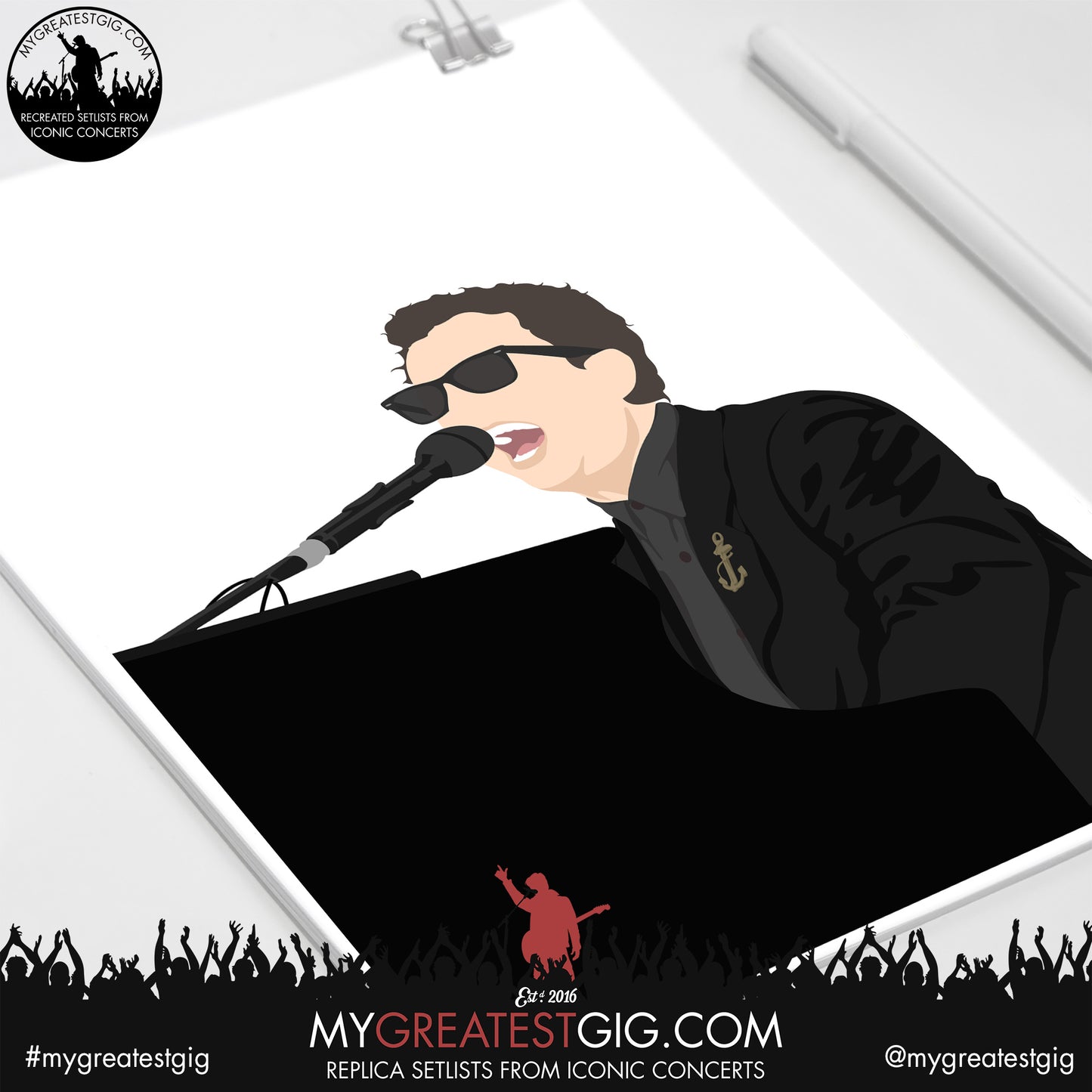 Billy Joel - Minimal Illustration Poster