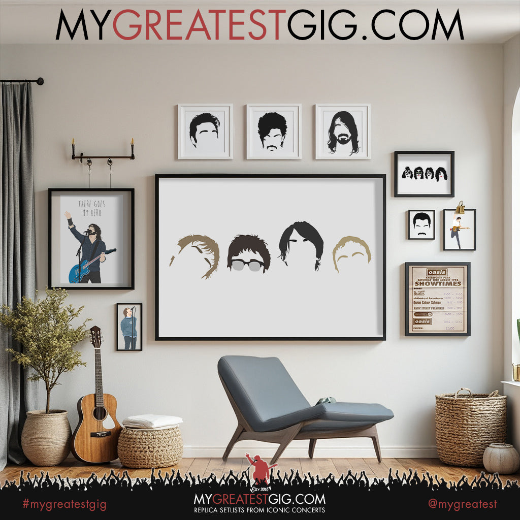 Blur - Minimal Band Hairstyles Illustration - Posters, Prints & Greeting Cards