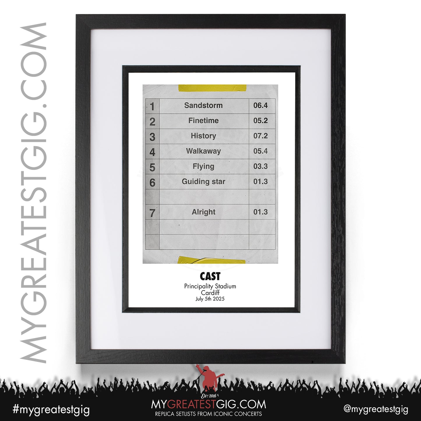 Cast - Live '25 - Oasis 2025 Tour Support Replica Setlist Posters