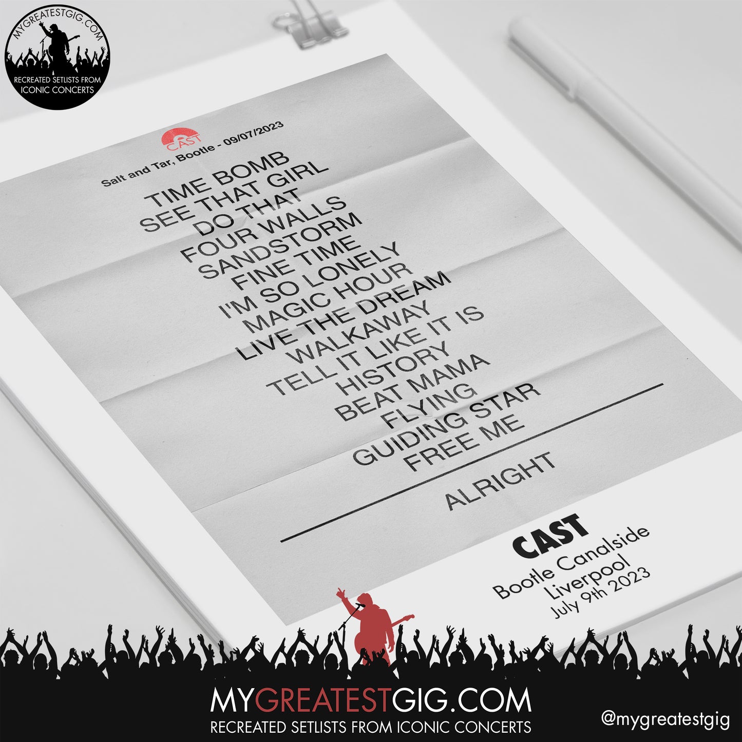 Cast - Liverpool - July 9th 2023 Replica Setlist Poster