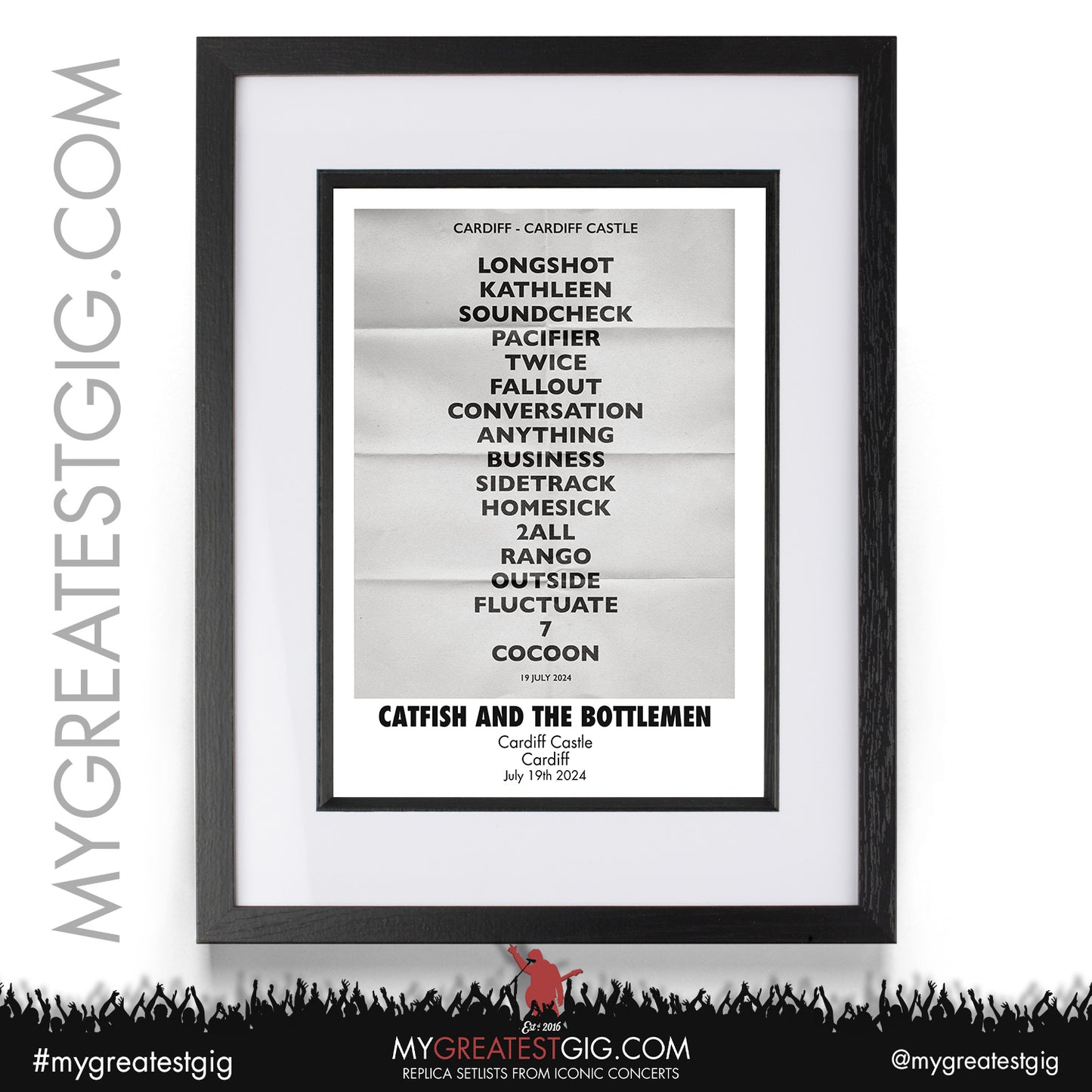 Catfish and the Bottlemen - Cardiff - July 19th / 20th 2024 Recreated Set List Poster