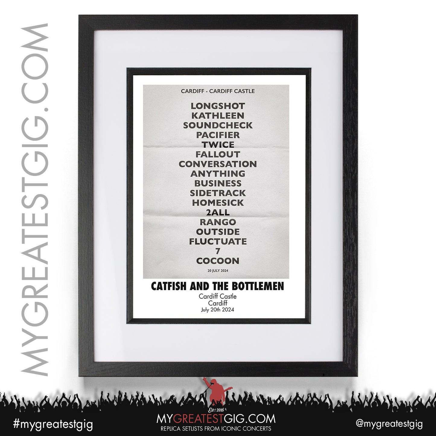 Catfish and the Bottlemen - Cardiff - July 19th / 20th 2024 Recreated Set List Poster