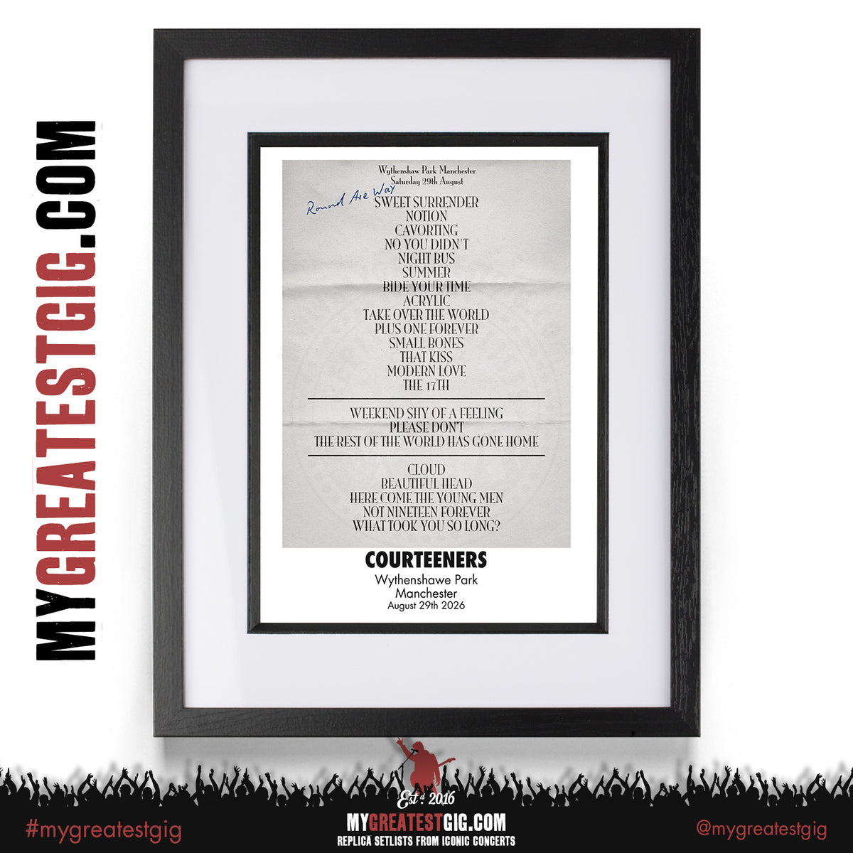 Courteeners - Pink Cactus Cafe Tour 2026 - Replica Setlist Posters
