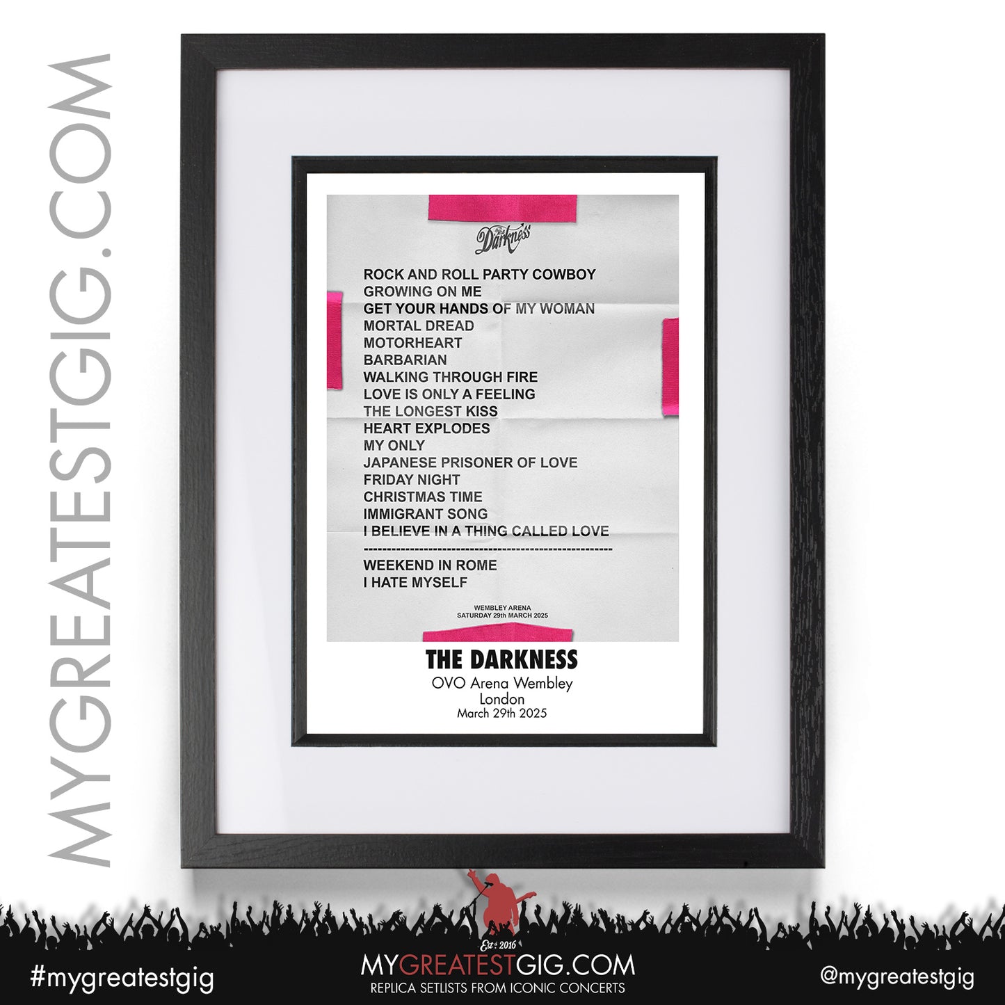 The Darkness - Dreams on Toast 2025 Tour - Replica Setlist Posters