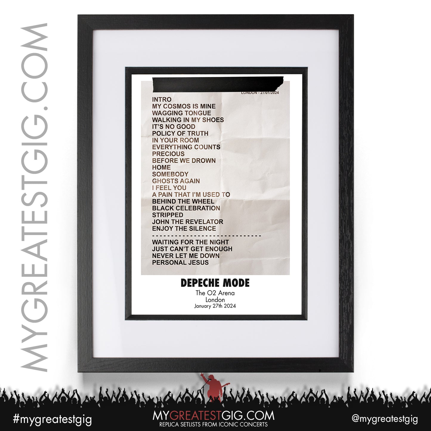 Depeche Mode - London - January 27th 2024 Replica Setlist Poster