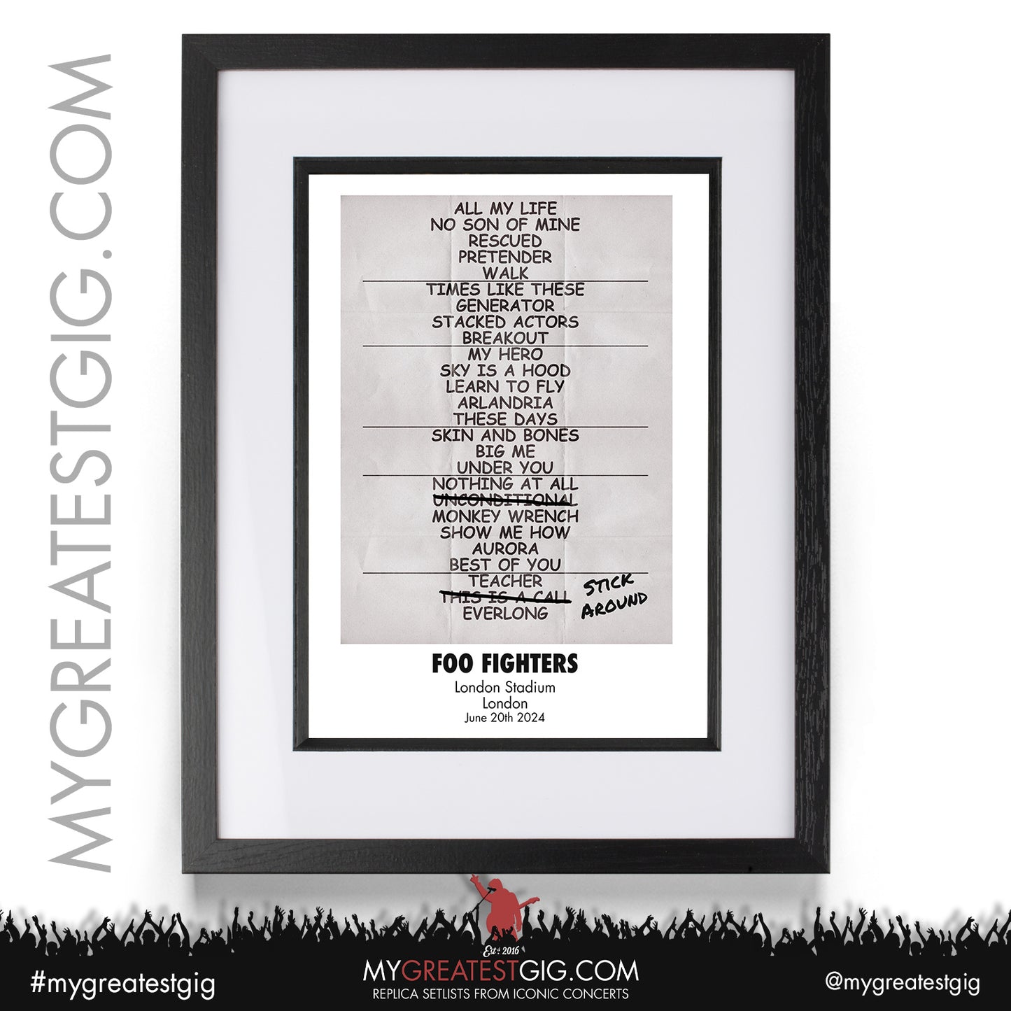 Foo Fighters - London - June 20th/22nd 2024 Replica Setlist Poster