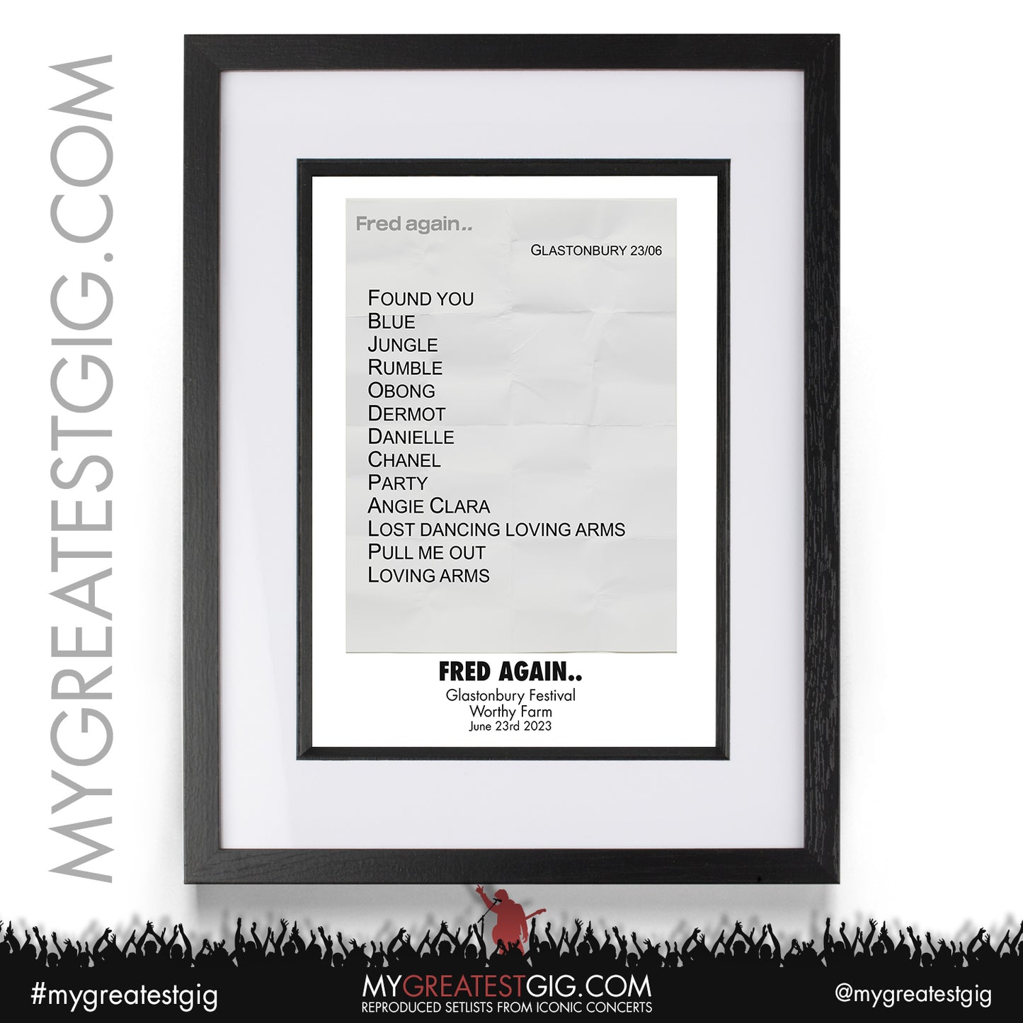 Fred Again.. - Glastonbury Festival - June 23rd 2023 Recreated Setlist Poster