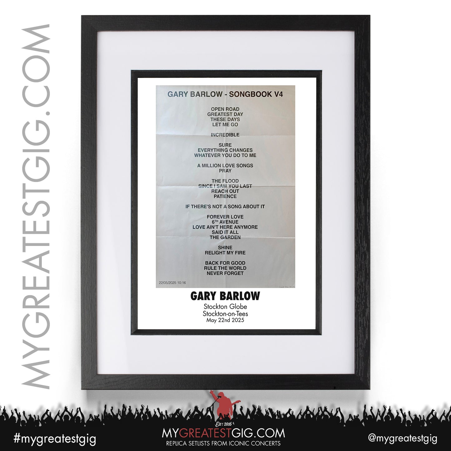 Gary Barlow - Songbook Tour 2025 - Replica Setlist Posters