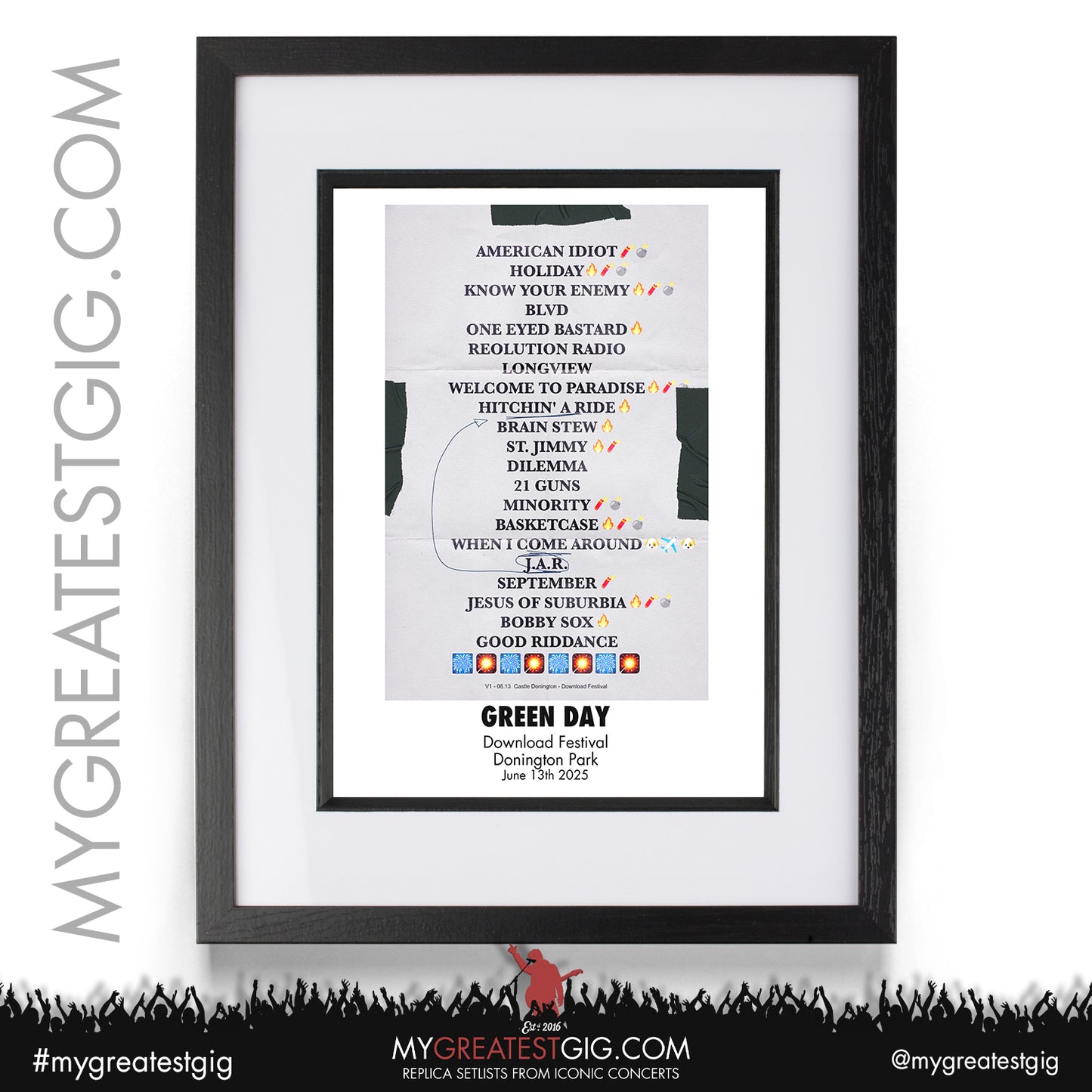 Green Day - The Saviors Tour 2025 - Replica Setlist Posters