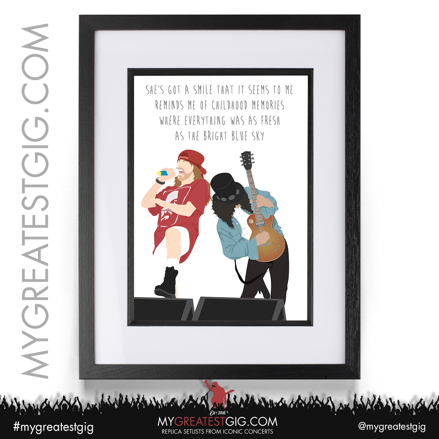 Guns N Roses - Lyrics Posters, Prints & Cards