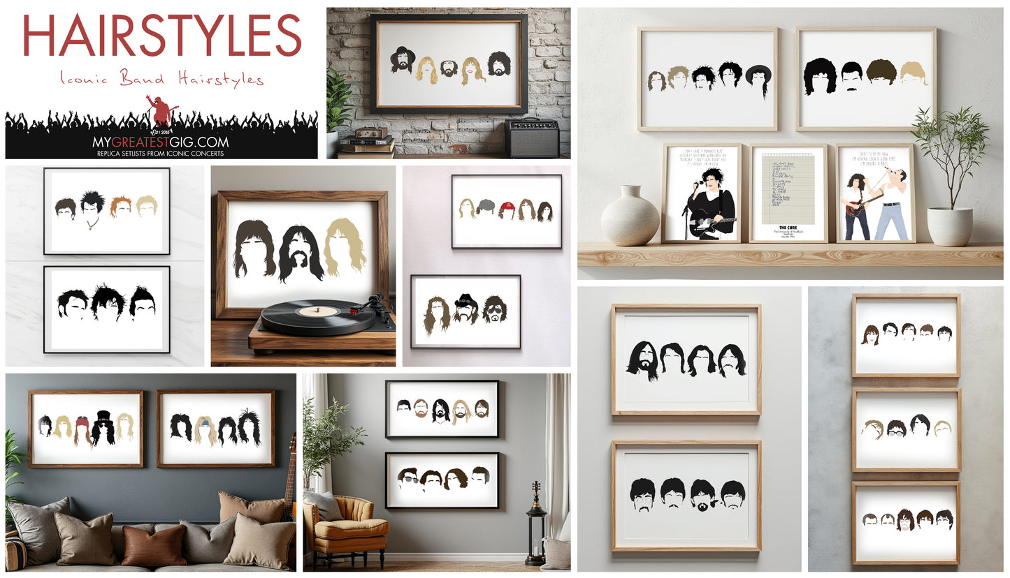 Arctic Monkeys - Minimal Band Hairstyles Illustration - Posters, Prints & Greeting Cards
