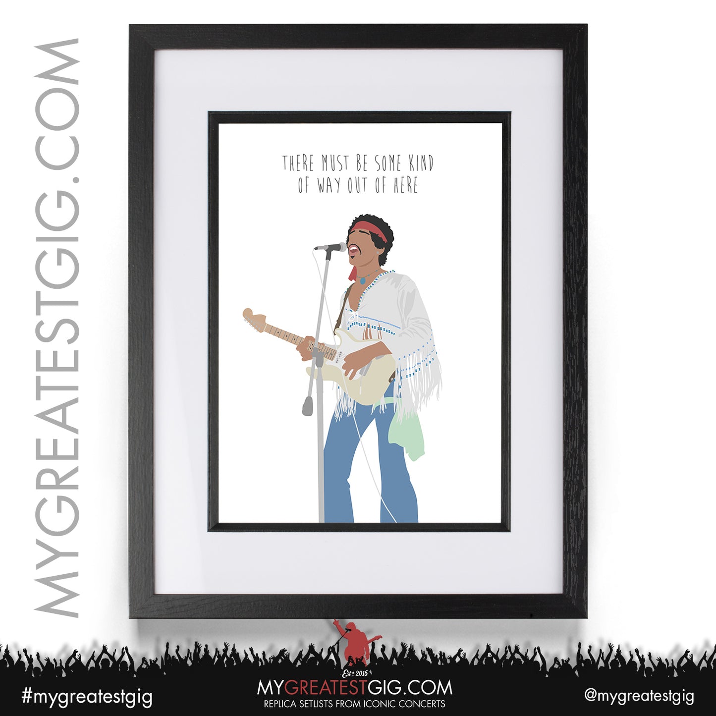 Jimi Hendrix - Lyrics Posters, Prints & Cards