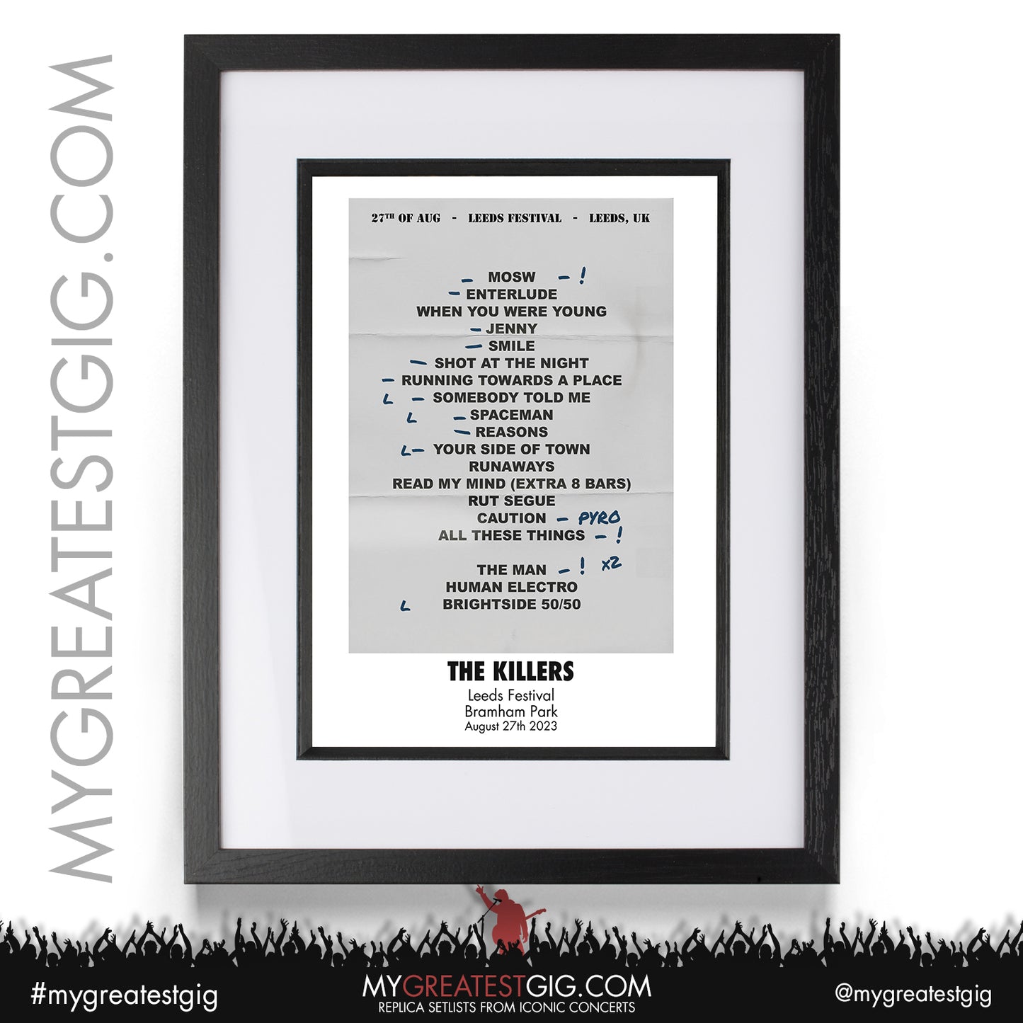 The Killers - Leeds Festival - August 27th 2023 Replica Setlist Poster