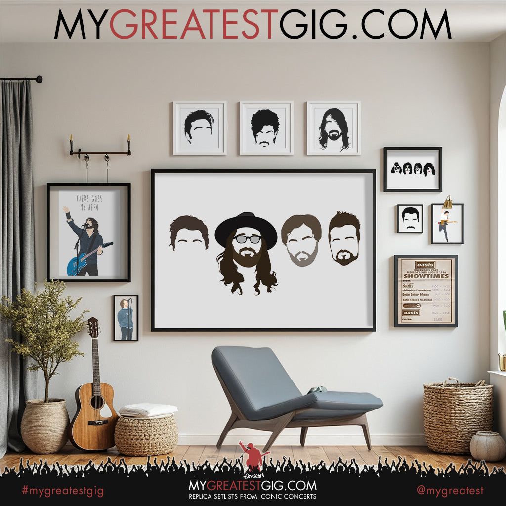 Kings Of Leon - Minimal Band Hairstyles Illustration - Posters, Prints & Greeting Cards