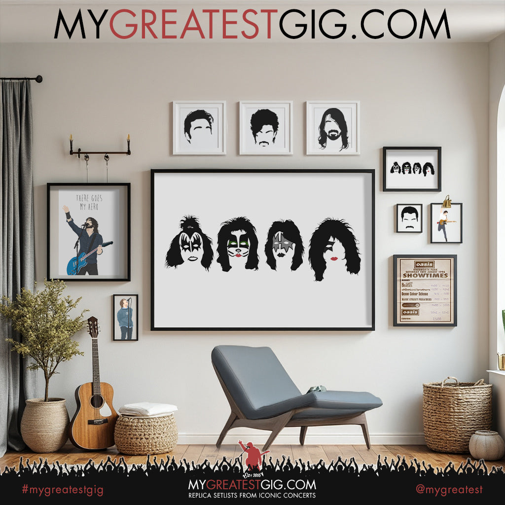 Kiss - Minimal Band Hairstyles Illustration - Posters, Prints & Greeting Cards