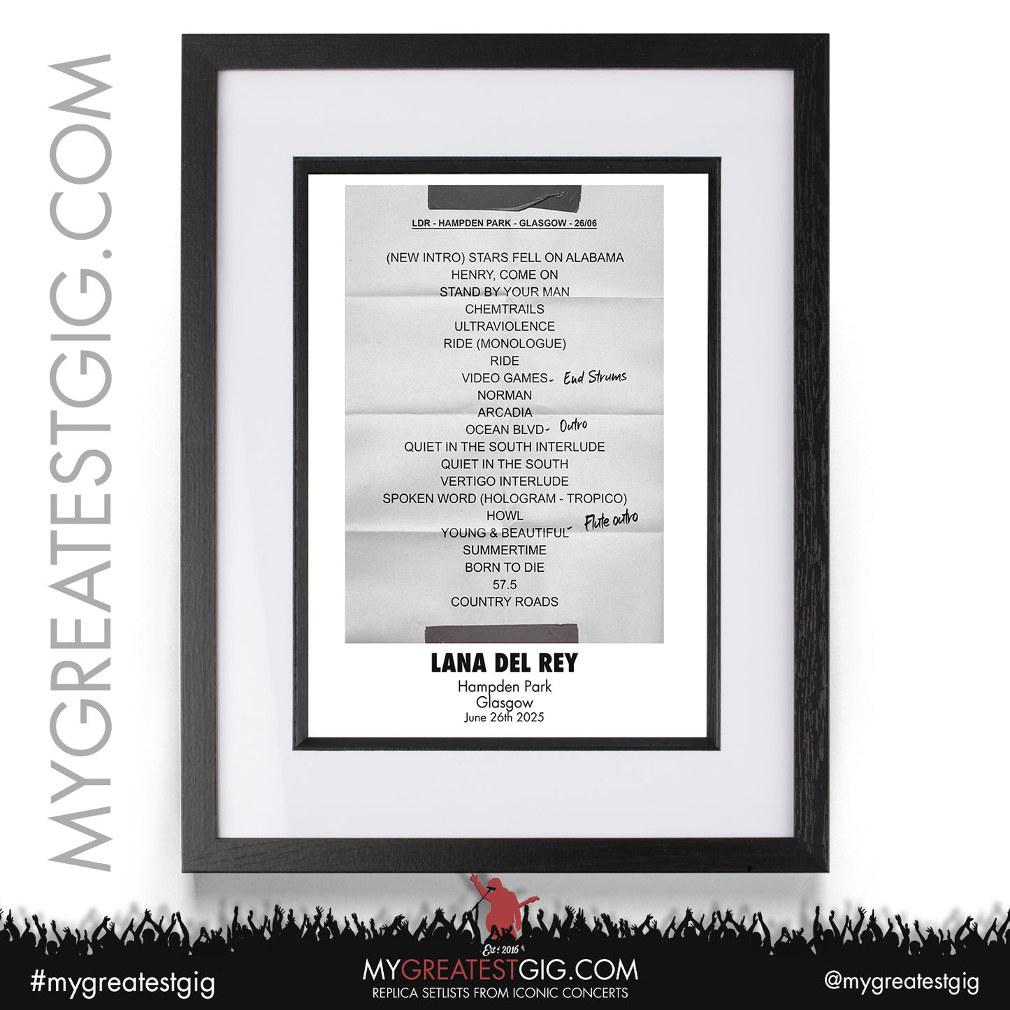 Lana Del Rey - UK & Ireland Tour 2025 - Replica Setlist Posters