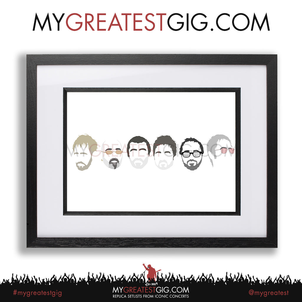 Oasis - Minimal Band Hairstyles Illustration - Posters, Prints & Greeting Cards