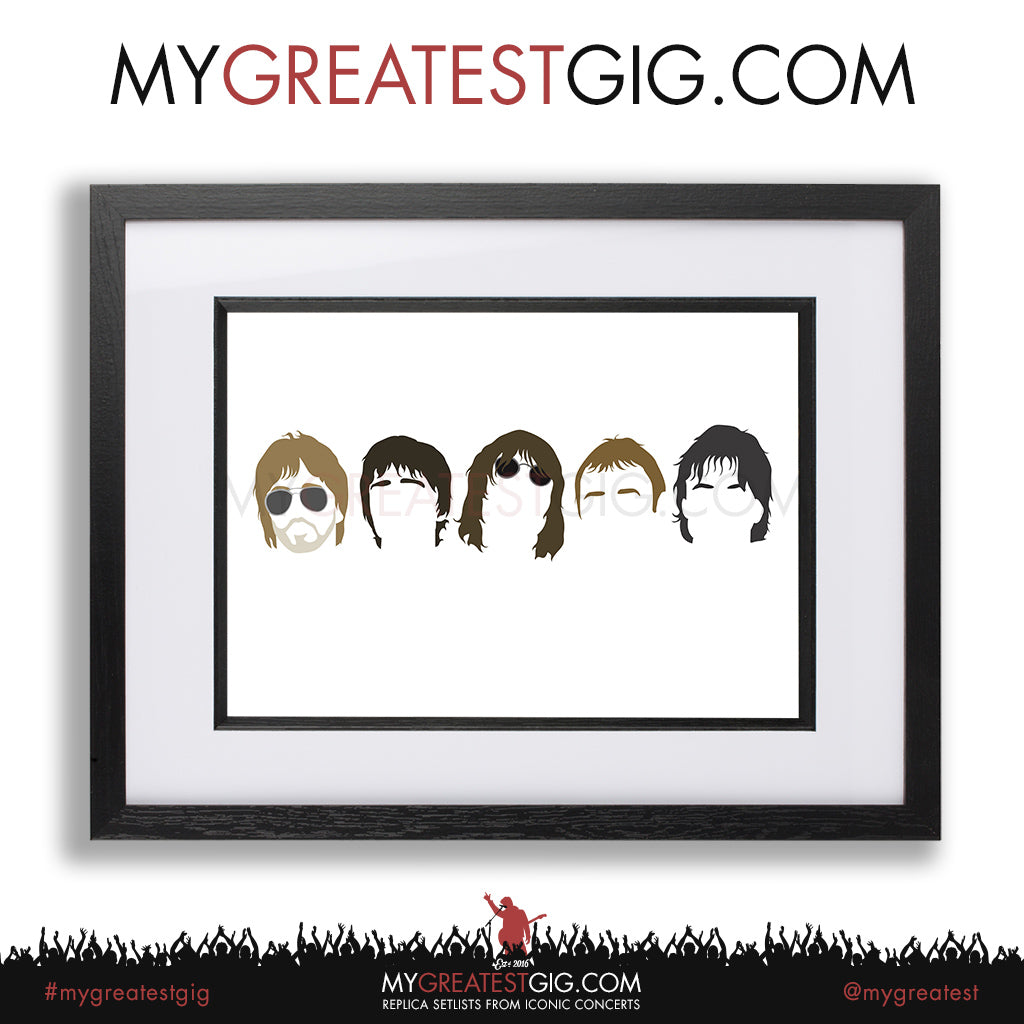 Oasis - Minimal Band Hairstyles Illustration - Posters, Prints & Greeting Cards