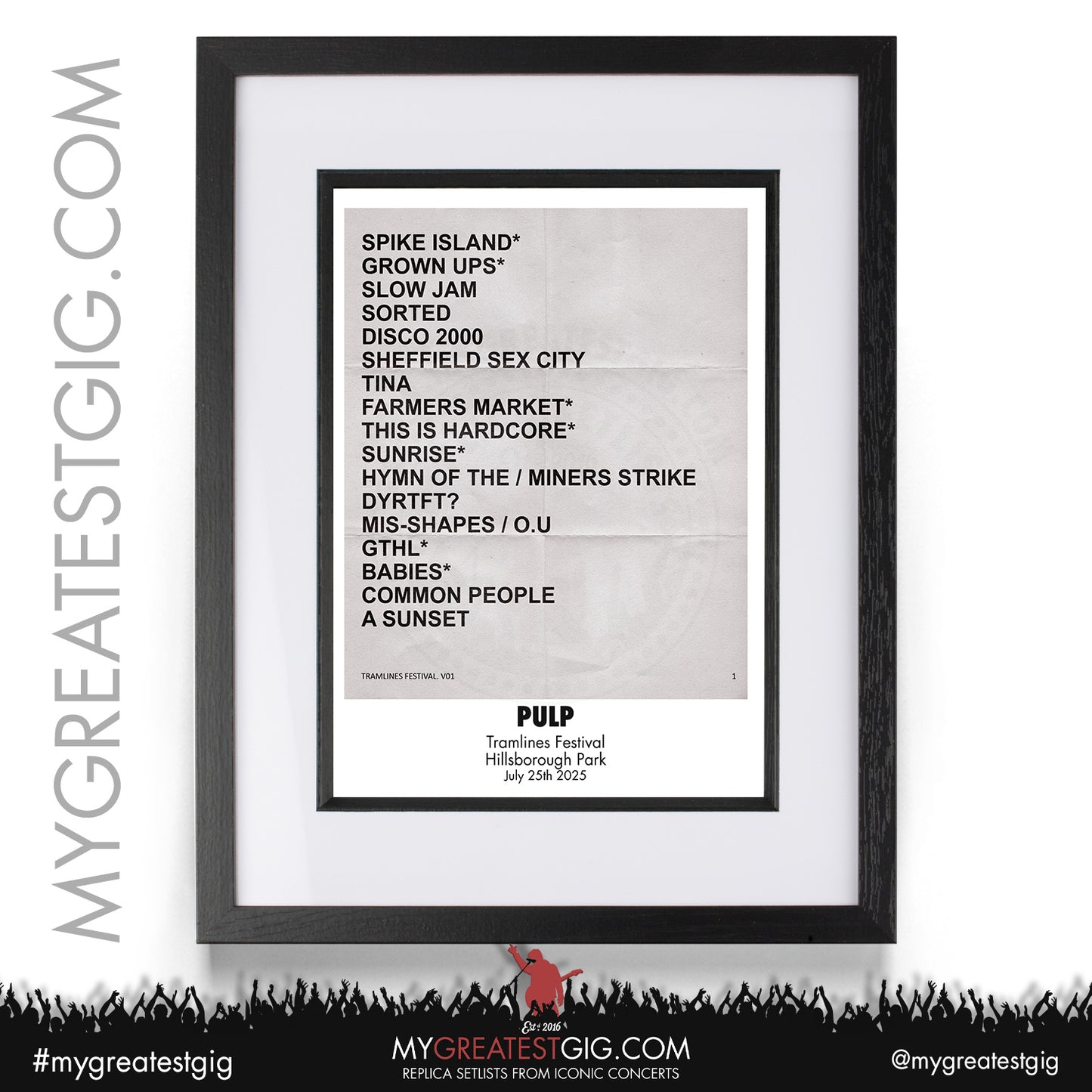Pulp - You Deserve More: Live 2025 Tour - Replica Setlist Posters