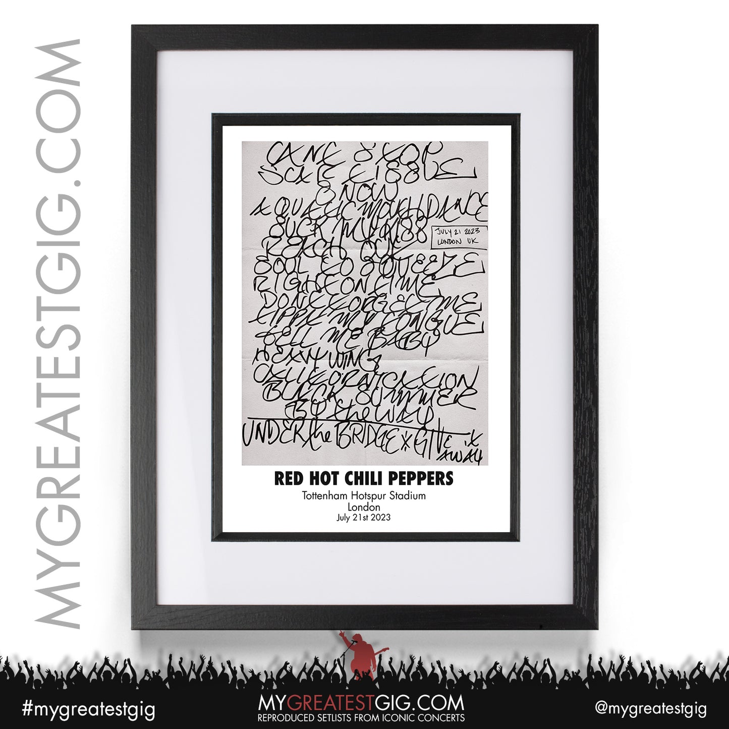 Red Hot Chili Peppers - London - July 21st 2023 Recreated Setlist Poster