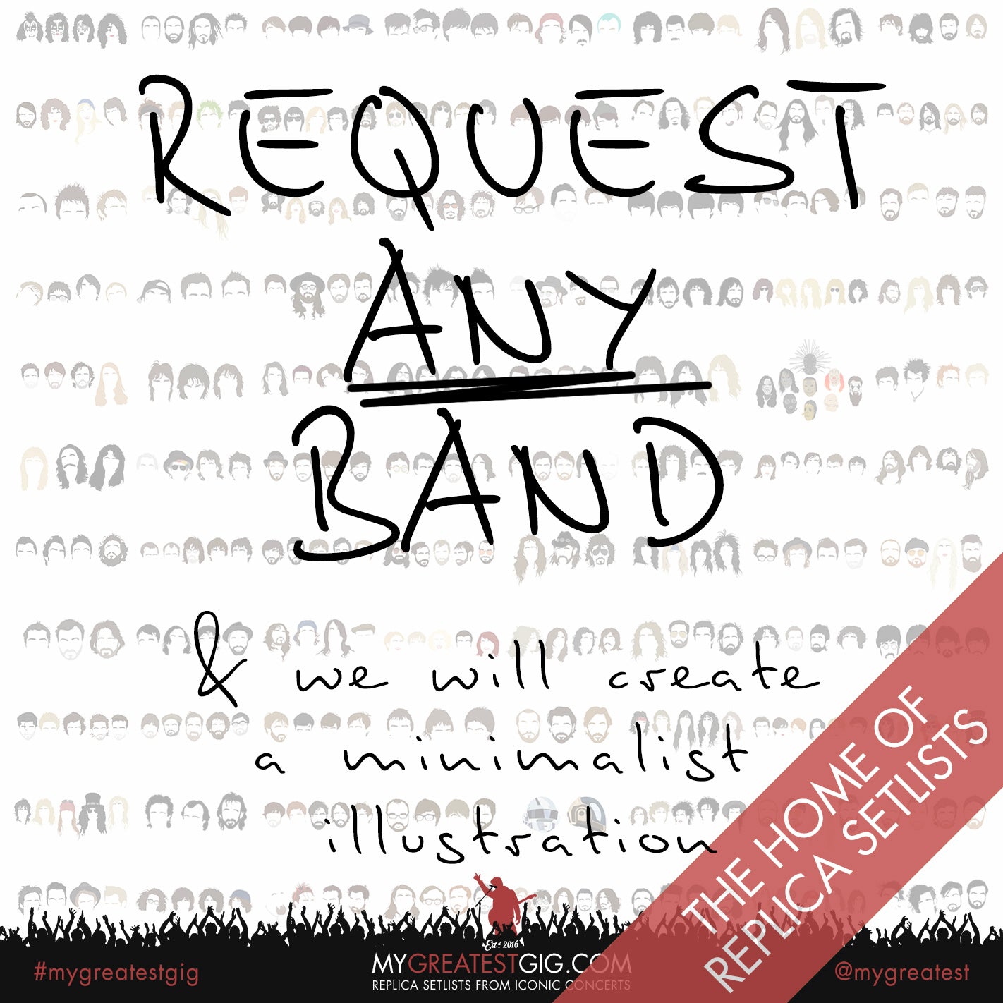 Arctic Monkeys - Minimal Band Hairstyles Illustration - Posters, Prints & Greeting Cards