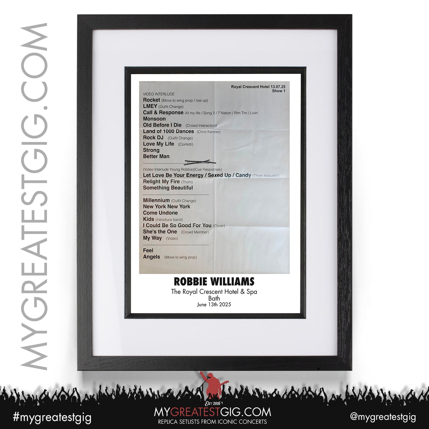 Robbie Williams - Britpop Tour 2025 - Replica Setlist Posters