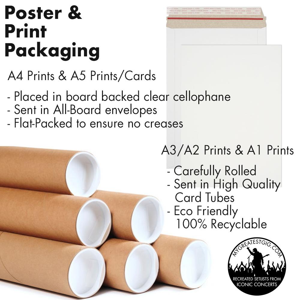 Arcade Fire - Glastonbury Festival - June 27th 2014 Recreated Setlist Poster