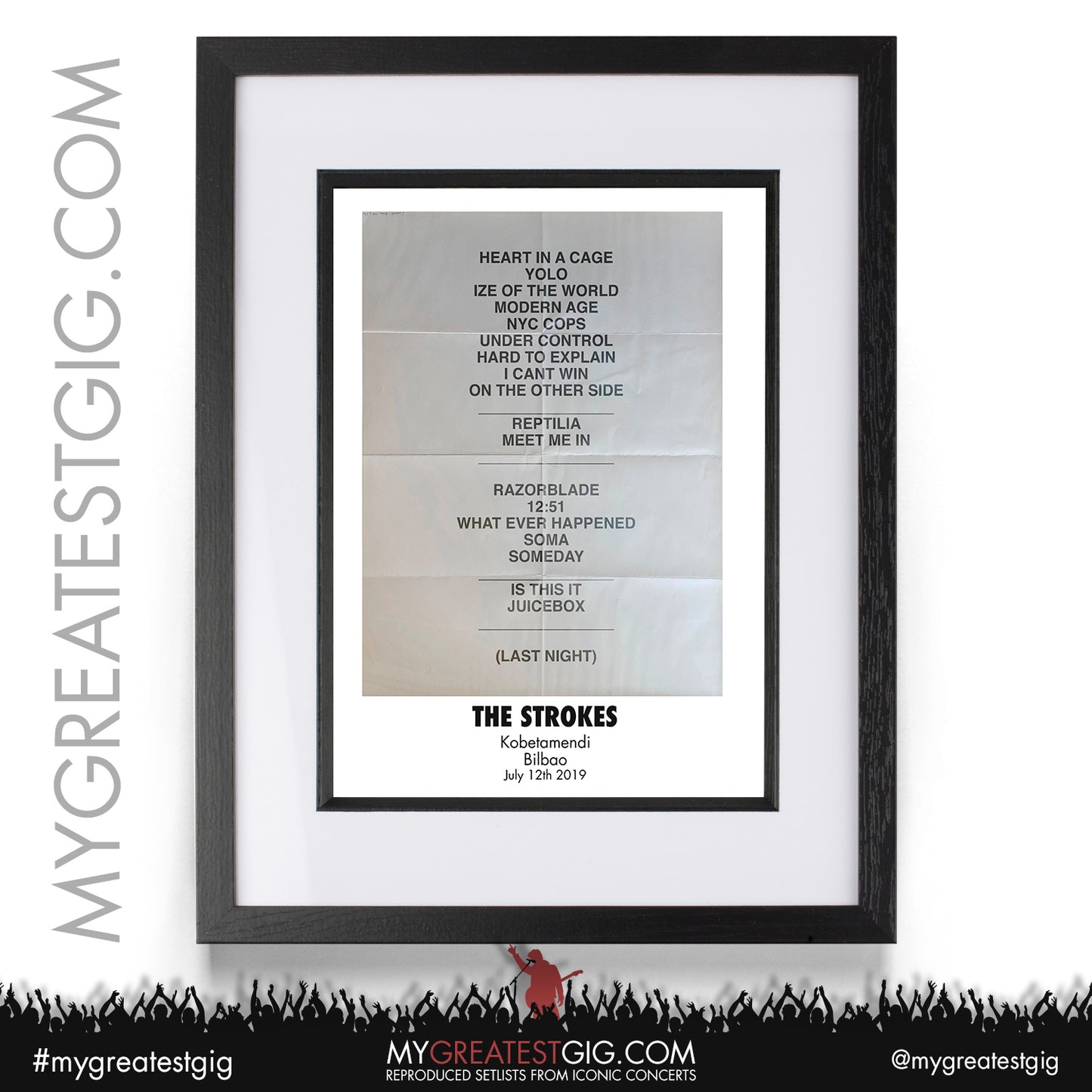 The Strokes - Bilbao - July 12th 2019 Recreated Setlist Poster