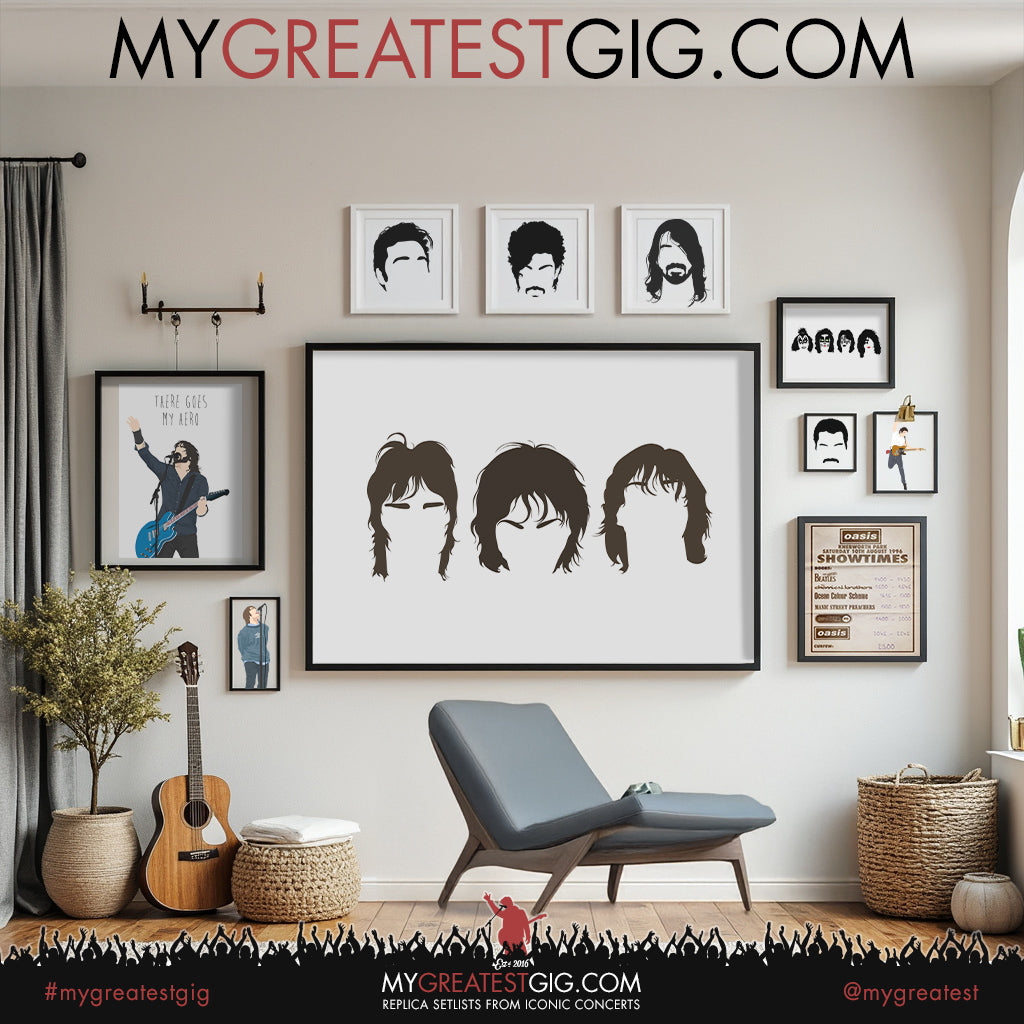Supergrass - Minimal Band Hairstyles Illustration - Posters, Prints & Greeting Cards