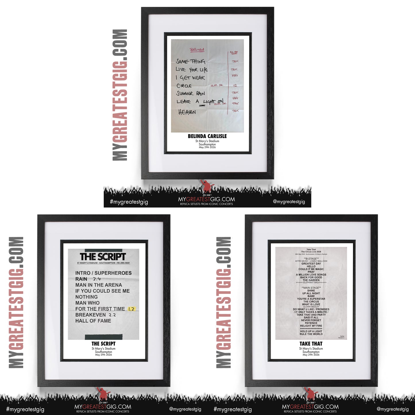 Take That - The Circus Live 2026 Tour - Replica Setlist Posters