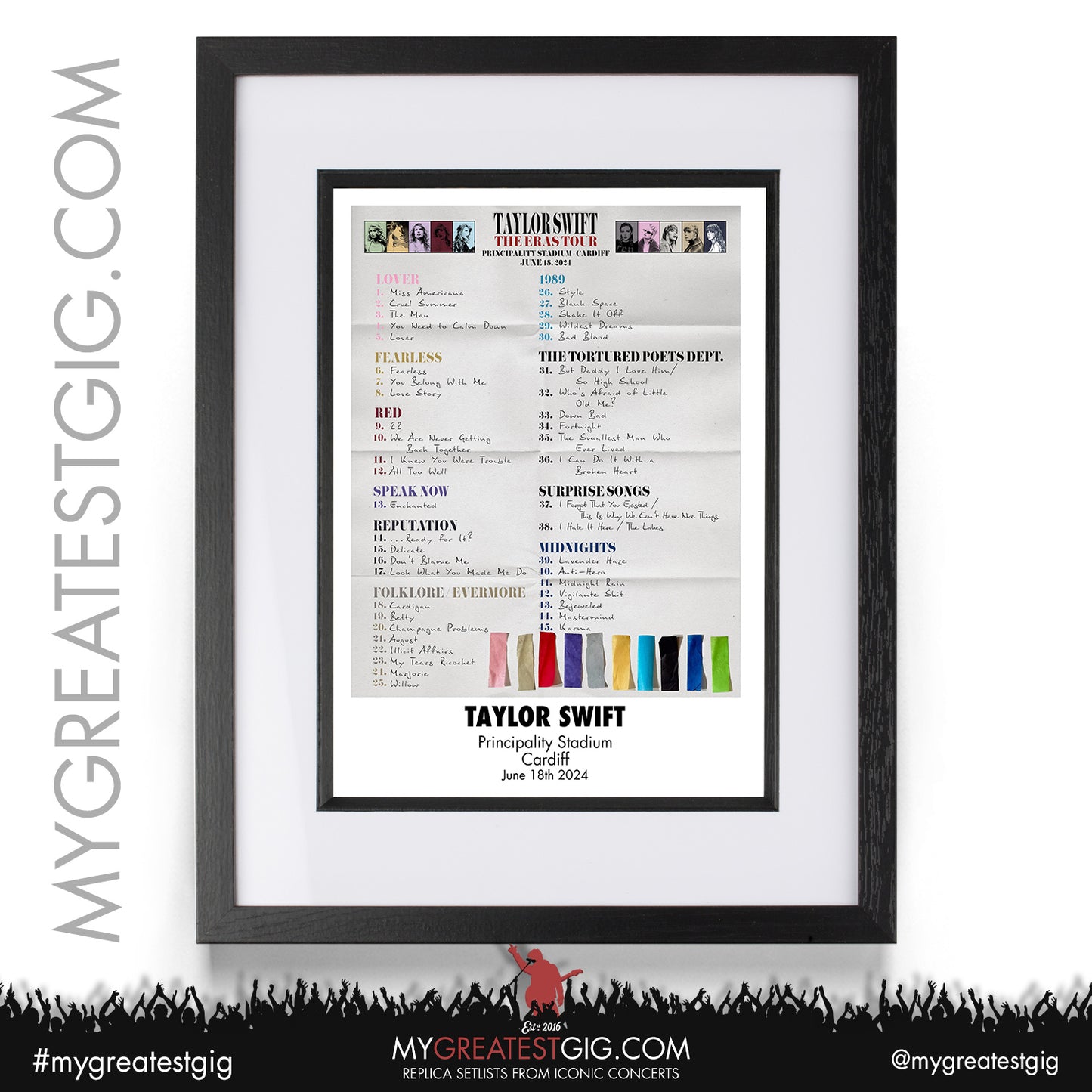 Taylor Swift - Eras Tour - June/August 2024 Replica Setlist Posters