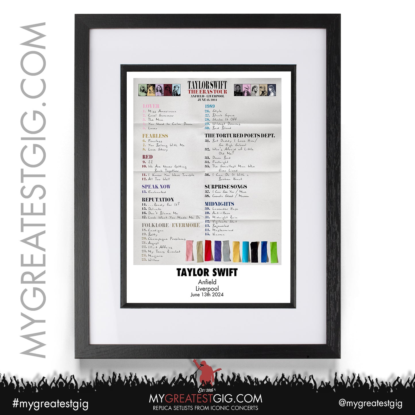 Taylor Swift - Eras Tour - June/August 2024 Replica Setlist Posters
