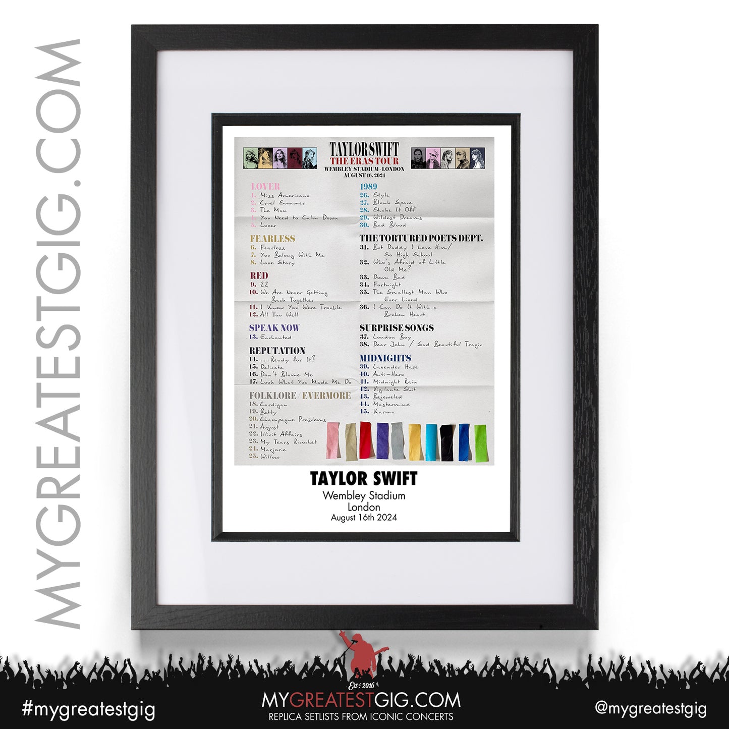 Taylor Swift - Eras Tour - June/August 2024 Replica Setlist Posters