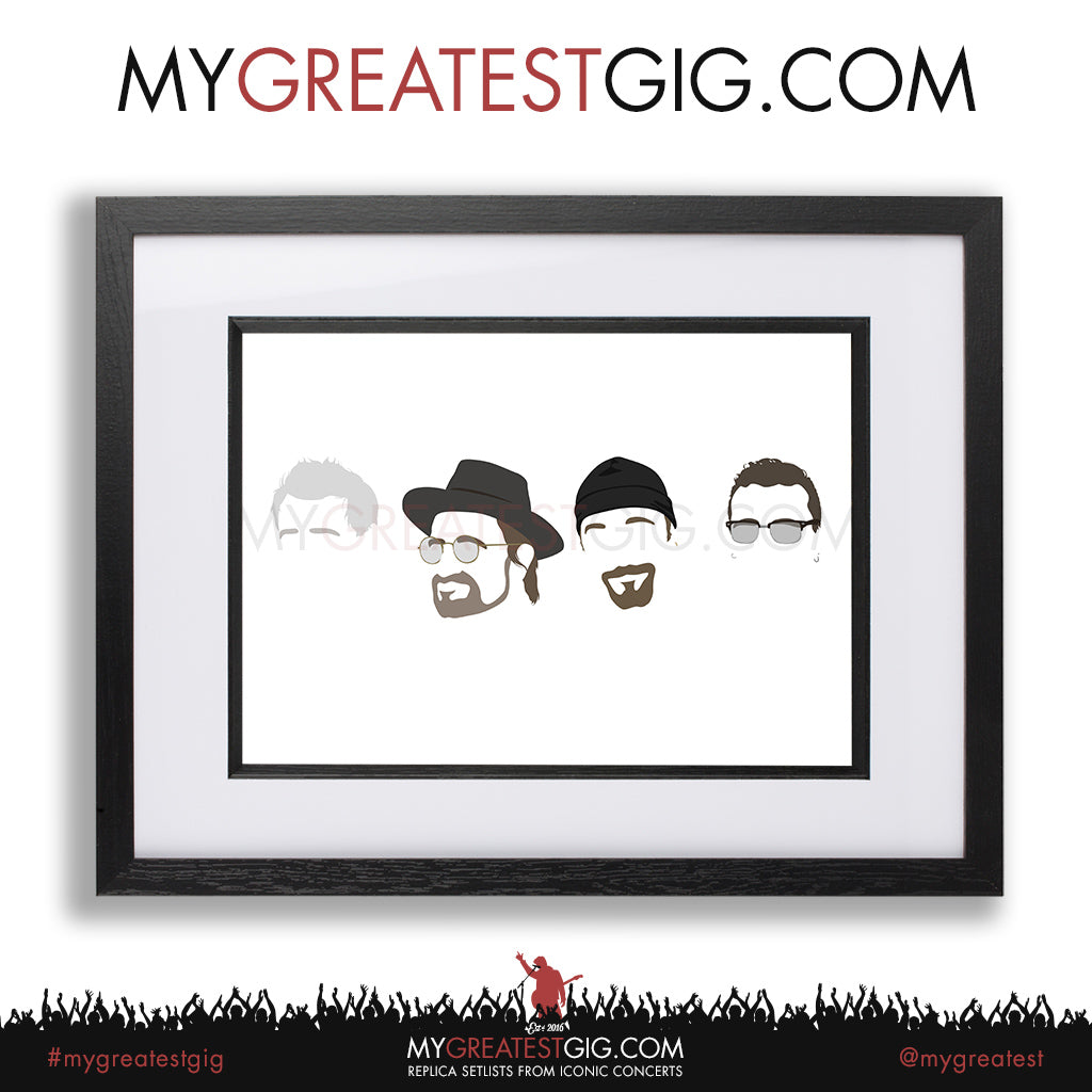 U2 - Minimal Band Hairstyles Illustration - Posters, Prints & Greeting Cards