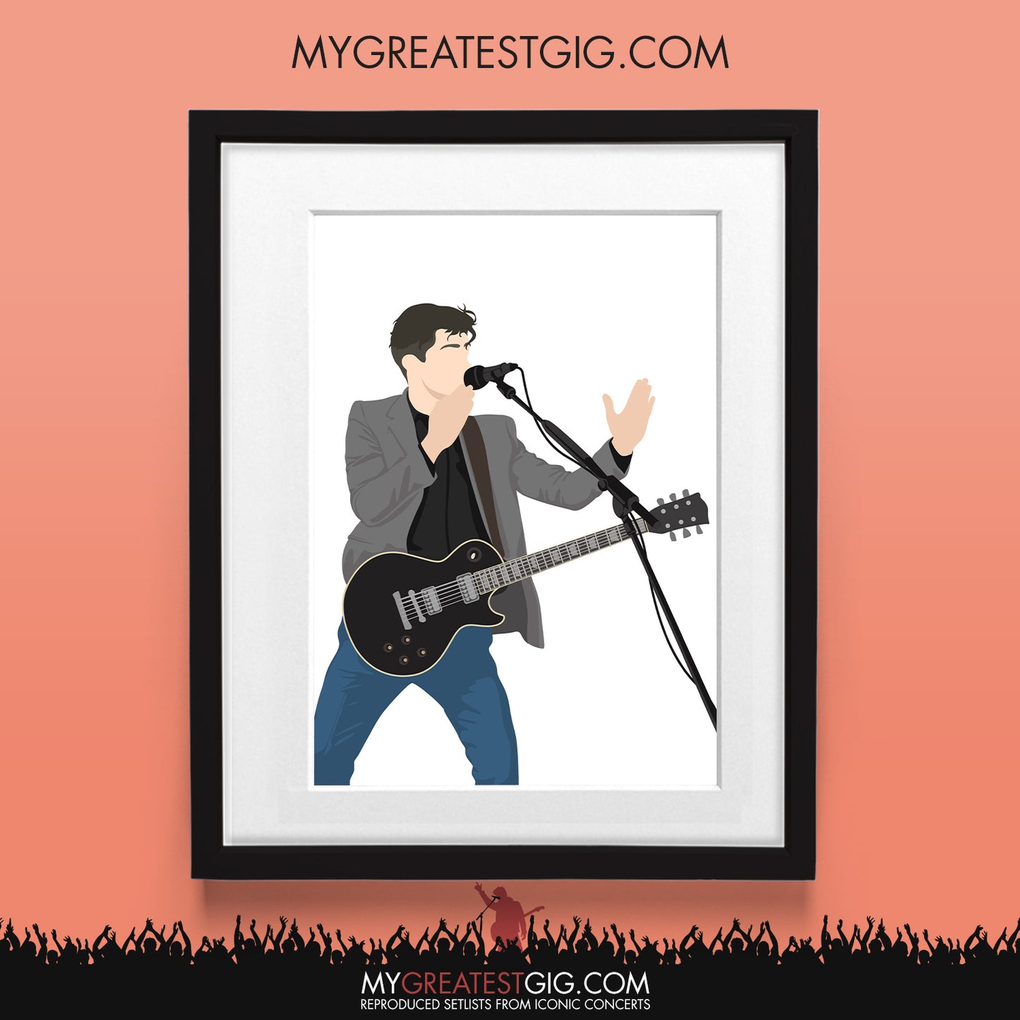 Alex Turner (Arctic Monkeys) Glastonbury - Minimal Illustration Poster