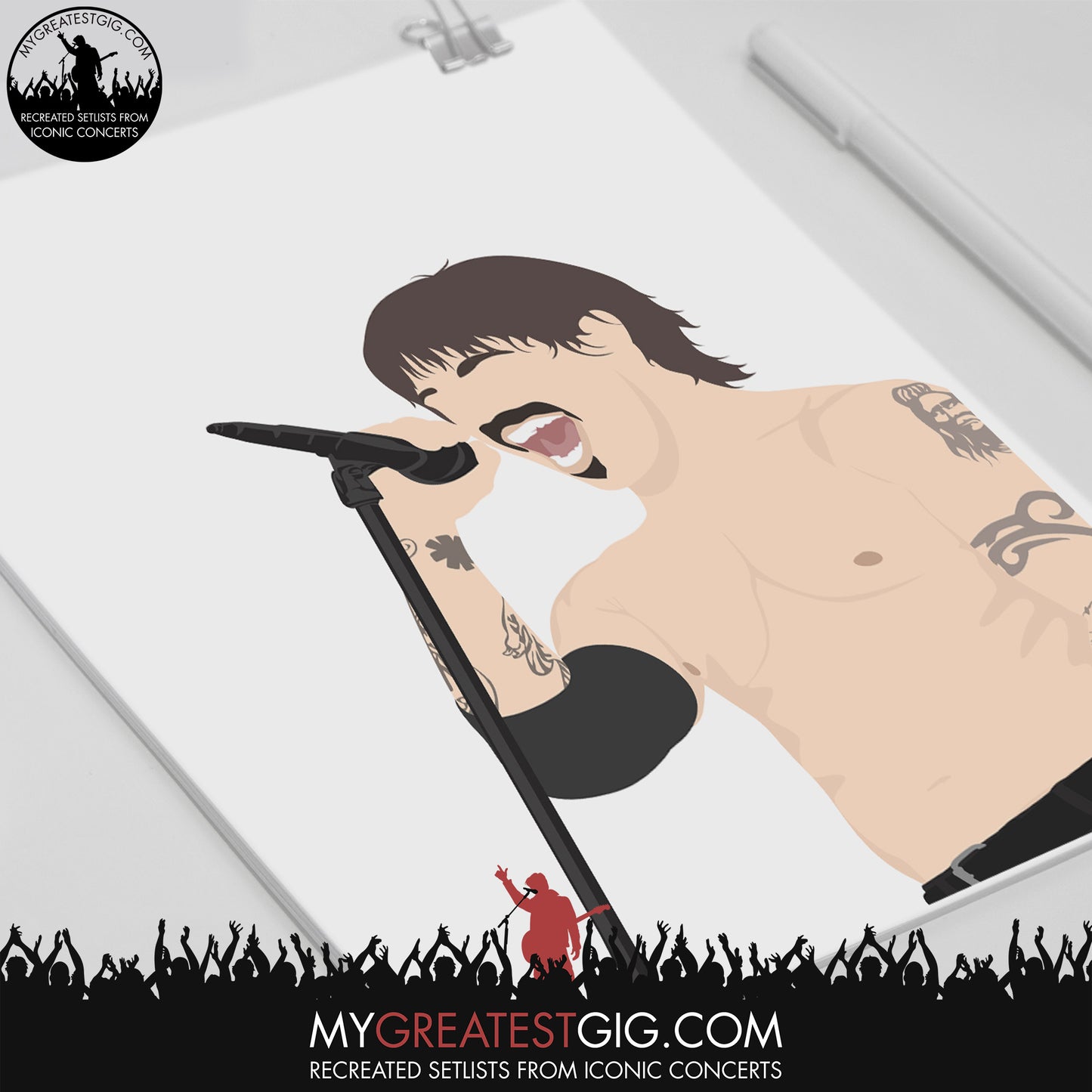 Anthony Kiedis (Red Hot Chili Peppers) - Minimal Illustration Poster