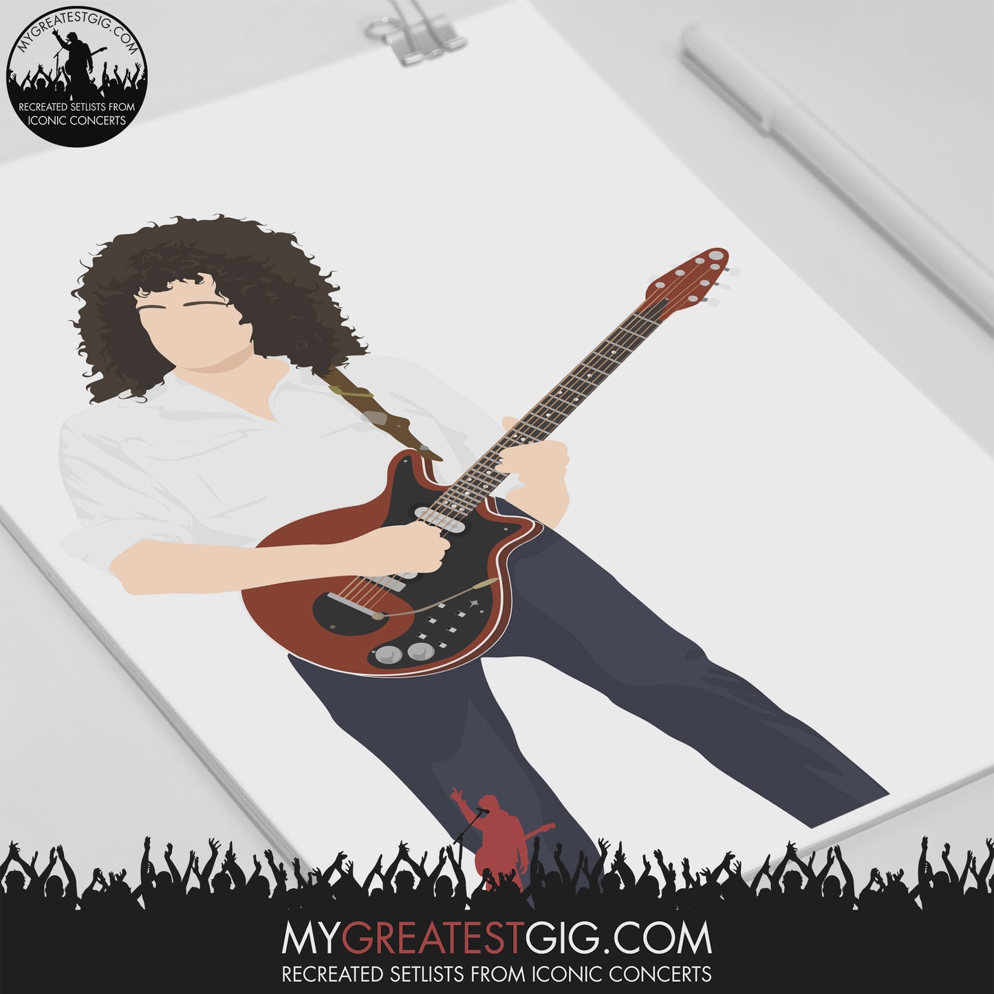 Brian May (Live Aid) - Minimal Illustration Poster