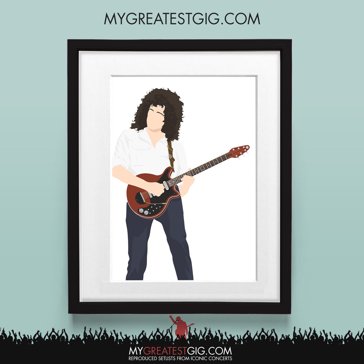 Brian May (Live Aid) - Minimal Illustration Poster