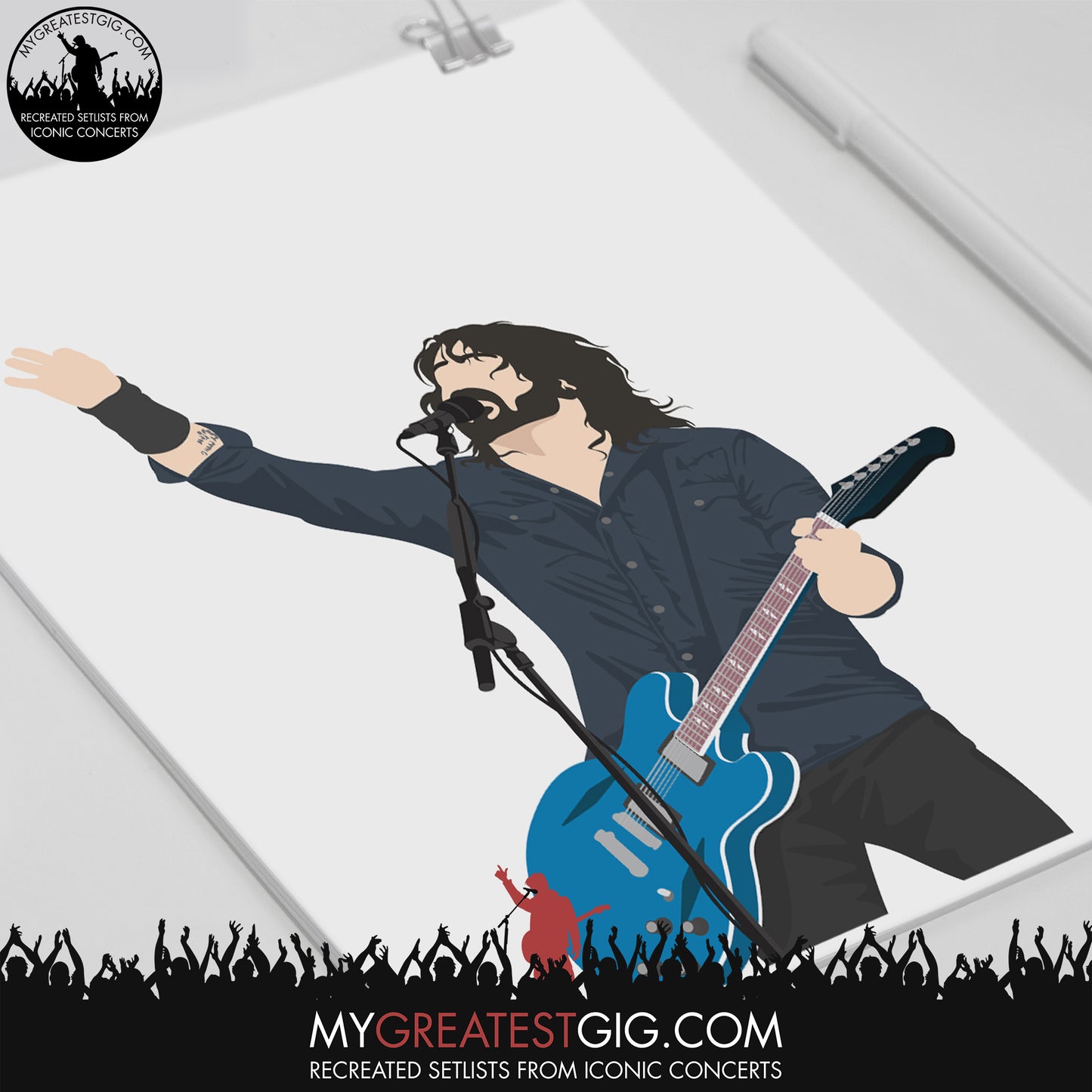 Dave Grohl (Foo Fighters) - Minimal Illustration Poster