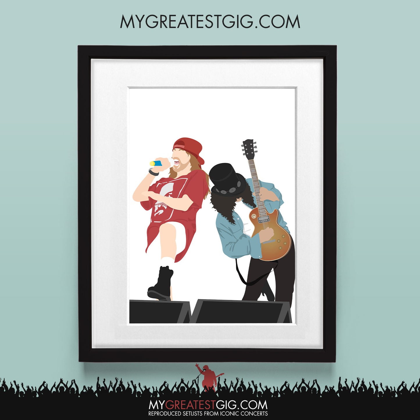 Axl & Slash (Guns N' Roses) - Minimal Illustration Poster