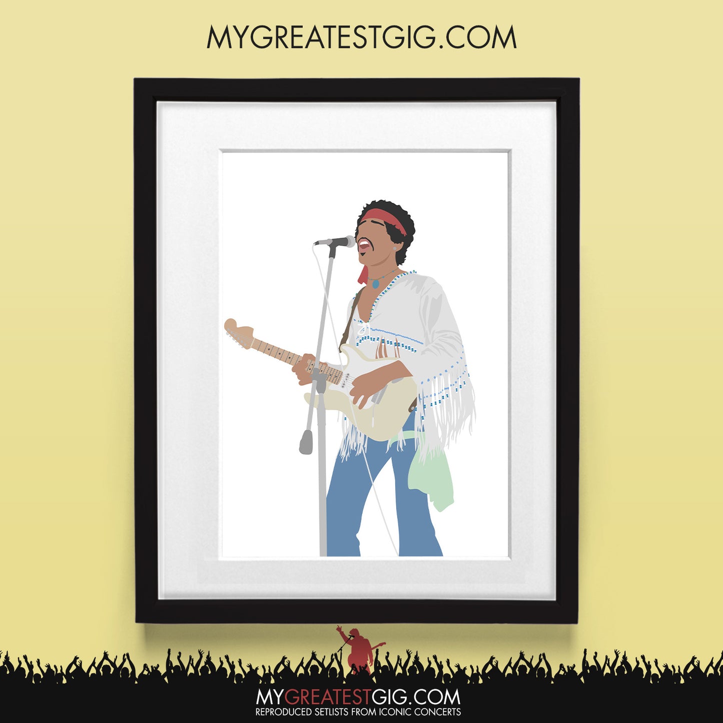 Jimi Hendrix - Minimal Illustration Poster