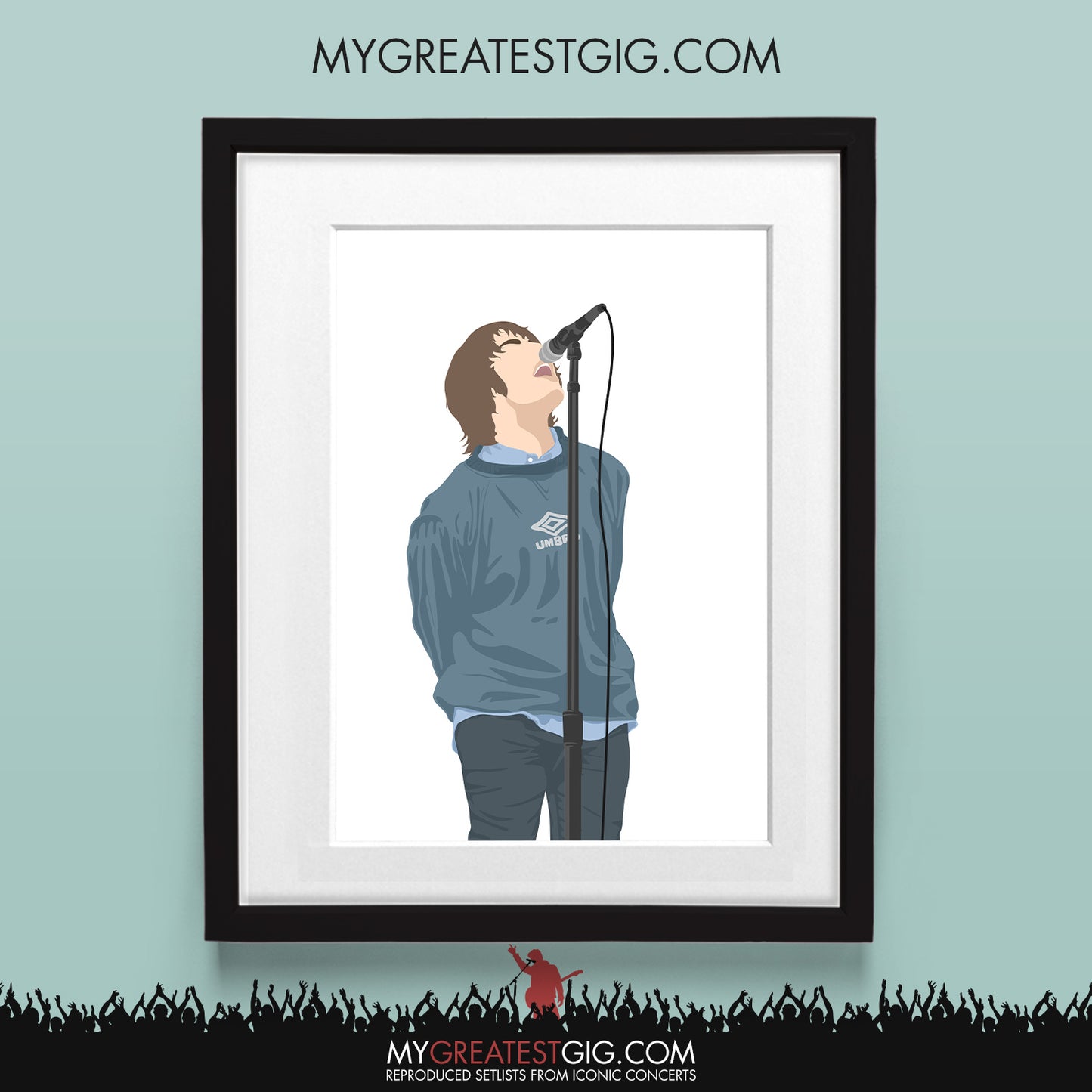 Liam Gallagher Oasis Maine Road 1996 (28th April) - Minimal Illustration Poster