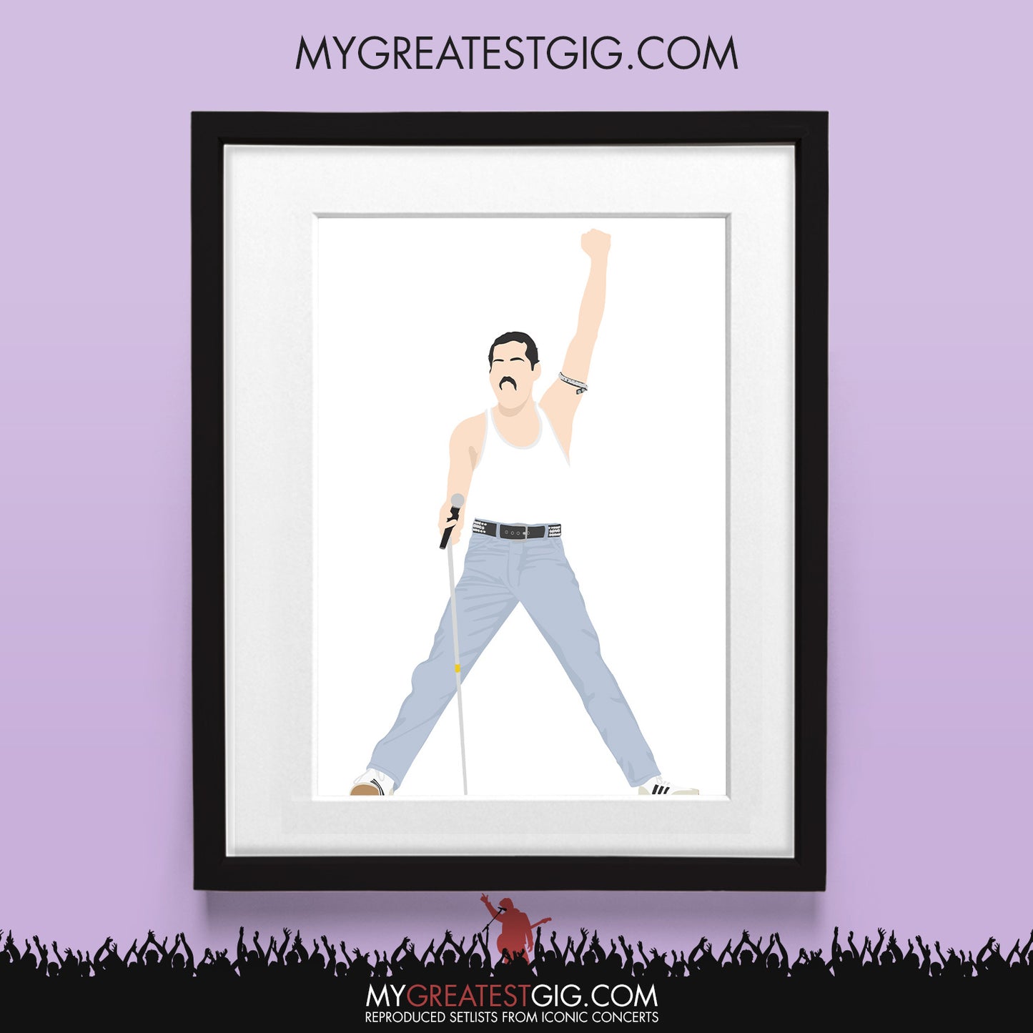 Freddie Mercury (Queen) Live Aid - Minimal Illustration Poster