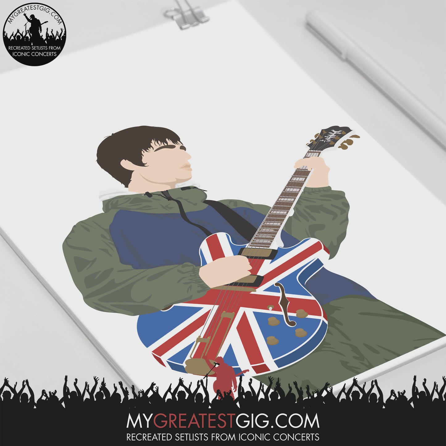 Noel Gallagher Oasis Maine Road 1996 (28th April) - Minimal Illustration Poster