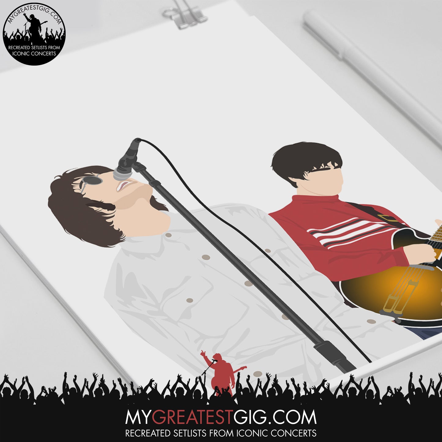 Oasis Knebworth (Red) - Minimal Illustration Poster