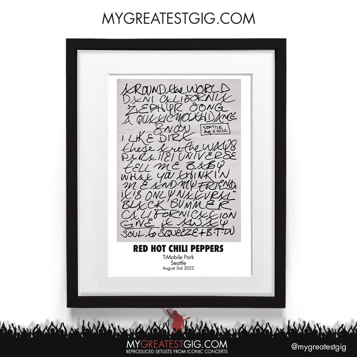 Red Hot Chili Peppers Seattle Aug 3rd 2022 Recreated Setlist Poste