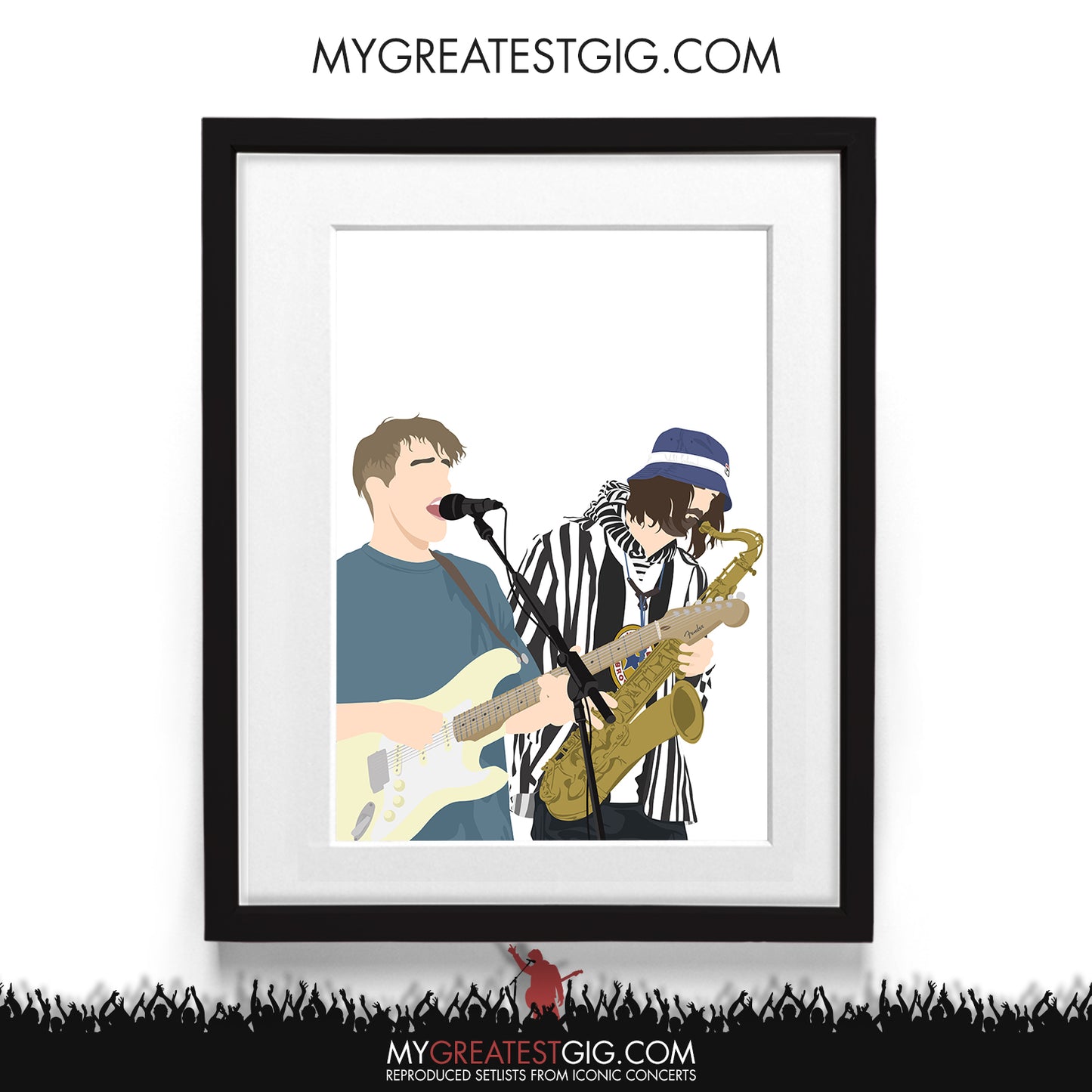 Sam Fender & Johnny 'Blue Hat' Davis - Minimal Illustration Poster