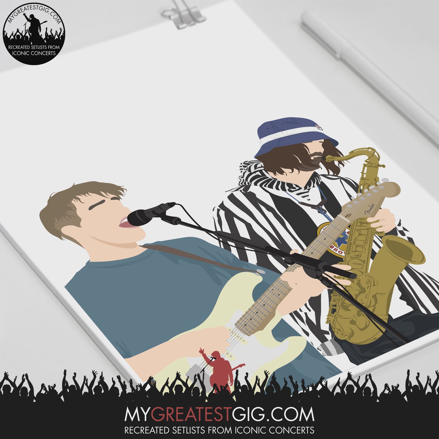 Sam Fender & Johnny 'Blue Hat' Davis - Minimal Illustration Poster
