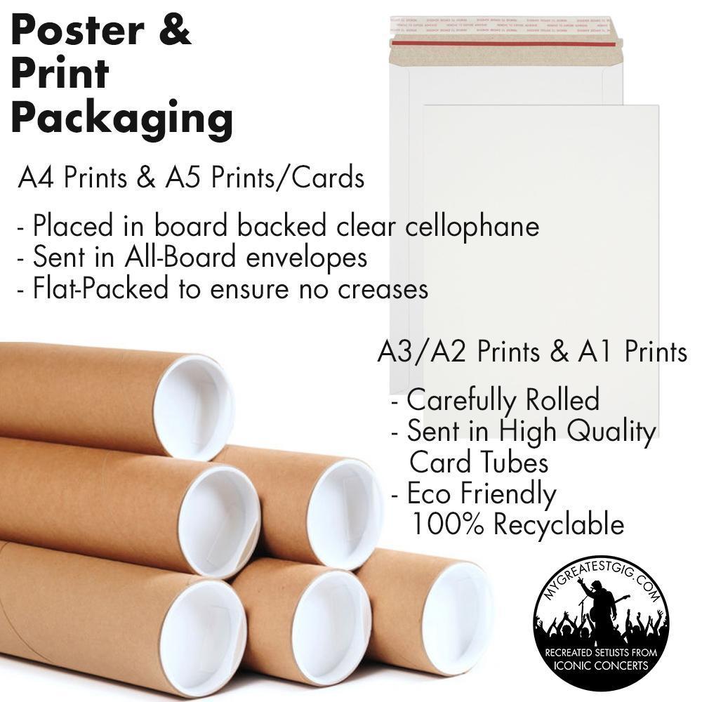 Paul Weller - London - Aug 8th 1998 Recreated Set List Poster